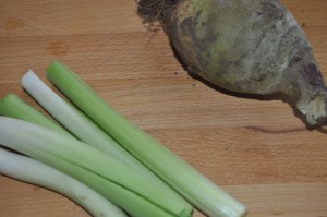 leek and swede close up