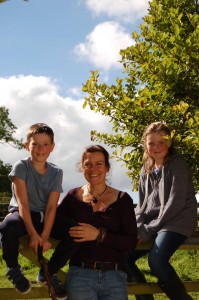 Sam with her kids